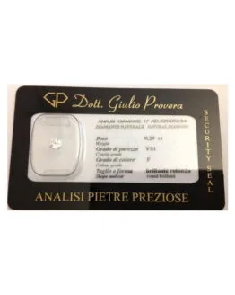 Natural Diamond in Blister Certified - ct 0,29