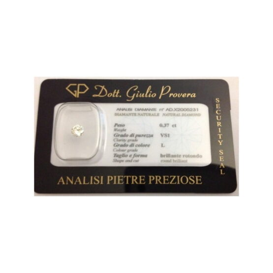 Natural Diamond in Blister Certified - ct 0.37