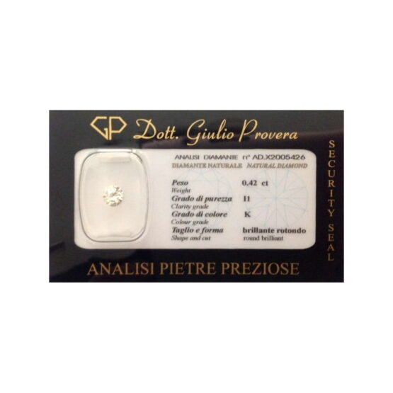 View larger Diamante Naturale in Blister Sigillato - ct 0,42 Natural Diamond in Blister Certified - ct 0.42 Natural Diamond in Blister Certified - ct 0.42