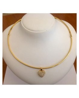 18kt Solid Gold Necklace with Diamonds - gr.19,6