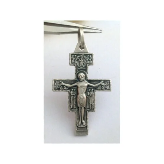 STERLING SILVER " ST. DAMIANO " CROSS-925 sterling silver
