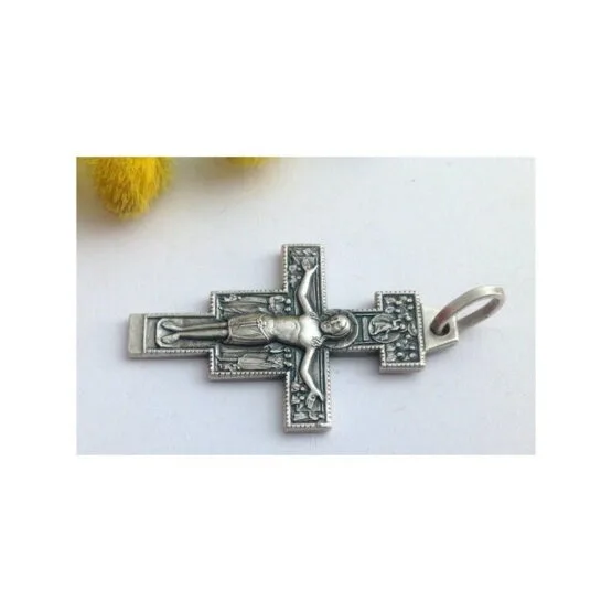 STERLING SILVER " ST. DAMIANO " CROSS-925 sterling silver