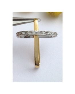 18kt Solid Gold Cross with Cubic Zirconia - gr.2.46