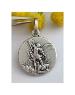 Medaglietta "San Michele Arcangelo" in argento 925 millesimi
