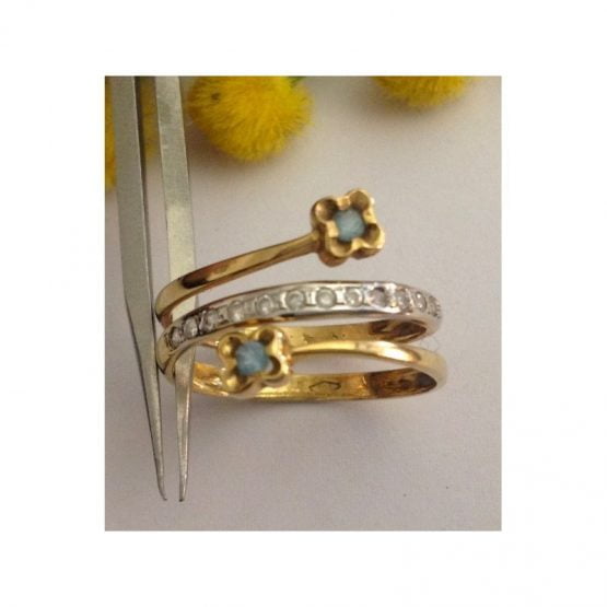 18kt Solid Gold Ring with Stones - gr. 3.57