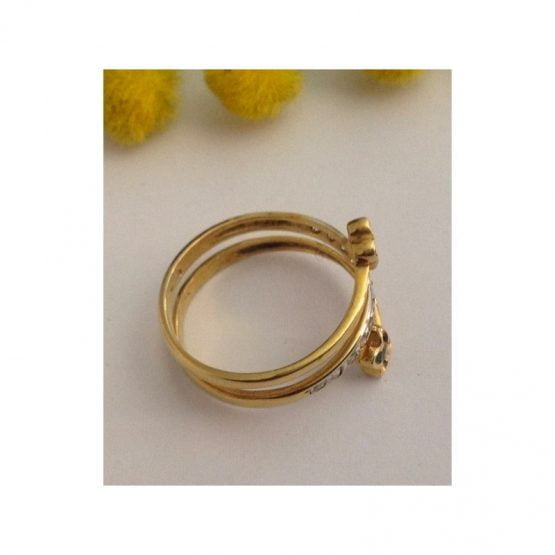 18kt Solid Gold Ring with Stones - gr. 3.57