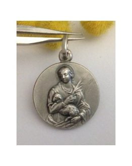 925 Sterling Silver " Saint Agnes " Medal