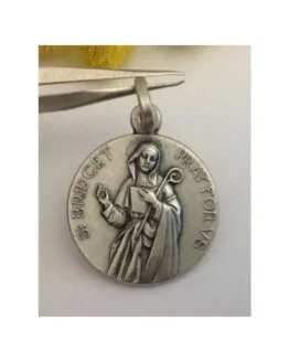 Medaglietta " Santa Brigida " in Argento 925 millesimi