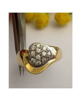 18kt Solid Gold Ring With Cubic Zirconia - gr. 7.2