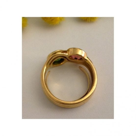 Anello in oro Giallo / Rosa 18kt con Tormaline - gr. 9.24