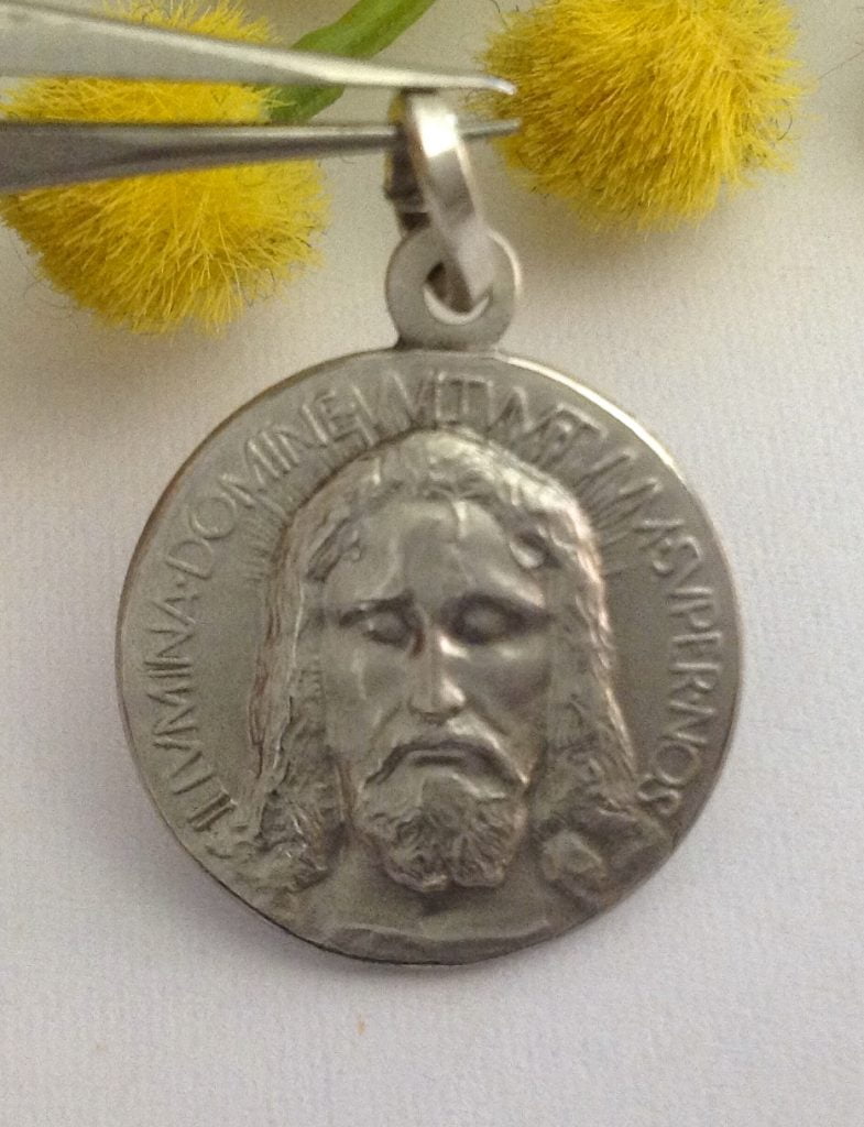 925 Sterling Silver " Holy Face of The Holy Shroud of Turin " Medal IGJ