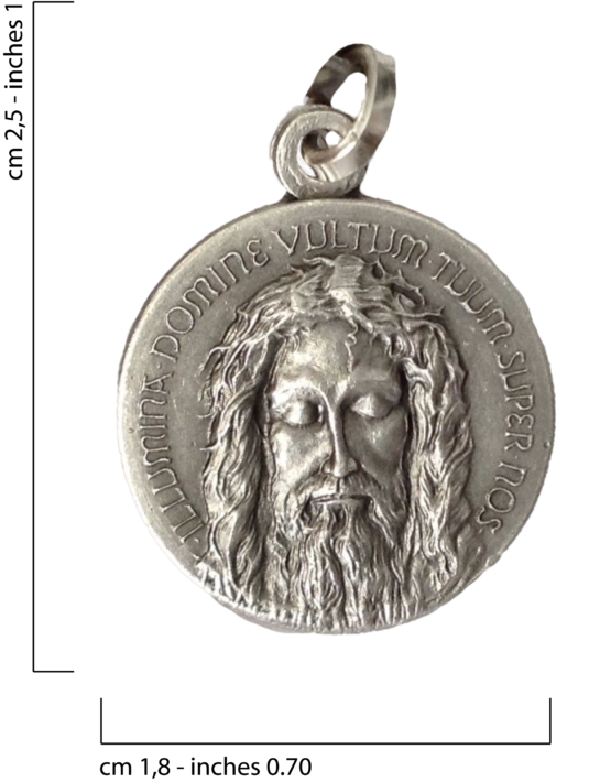 925 Sterling Silver " Holy Face of The Holy Shroud of Turin " Medal - Image 2