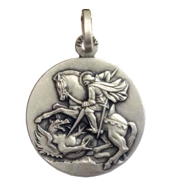 Medaglietta " San Giorgio " in Argento 925 millesimi