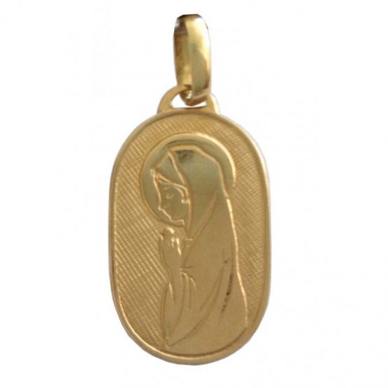 18KT SOLID YELLOW GOLD MADONNA MEDAL