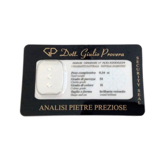 3 NATURAL DIAMONDS IN BLISTER CERTIFIED