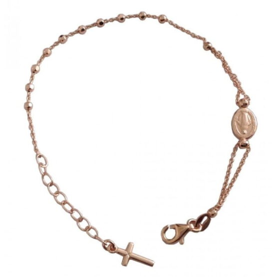 BRACCIALETTO ROSARIO DELLA MEDAGLIA MIRACOLOSA IN ARGENTO 925 ROSE'