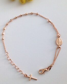 925 STERLING SILVER BRACELET OF THE MIRACULOUS MEDAL WITH ONIX