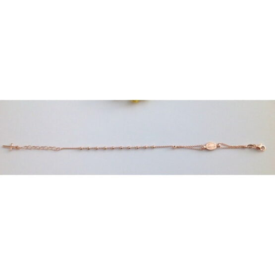 BRACCIALETTO ROSARIO DELLA MEDAGLIA MIRACOLOSA IN ARGENTO 925 ROSE' - immagine 5