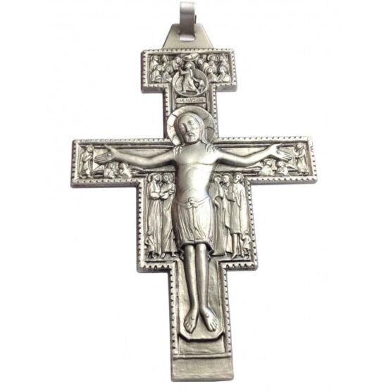 925 STERLING SILVER SAINT DAMIANO CRUCIFIX