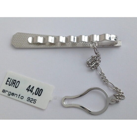 FERMACRAVATTA IN ARGENTO 925 MILLESIMI RODIATO - immagine 4