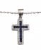 925 STERLING SILVER WITH RHODIUM NECKLACE WITH CROSS