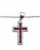 GIROCOLLO IN A925 STERLING SILVER WITH RHODIUM NECKLACE WITH CROSSRGENTO 925 RODIATO E CROCE CON CUBIC ZIRCONIA