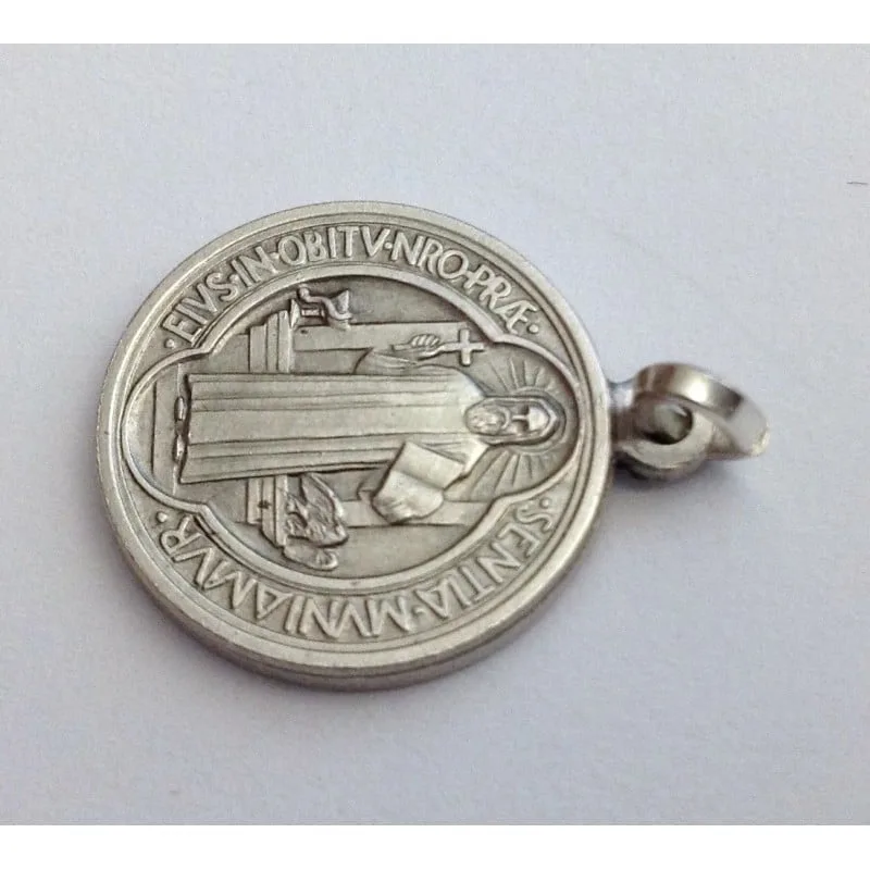 MEDAGLIA DI SAN BENEDETTO IN ARGENTO MASSICCIO 925 - immagine 3