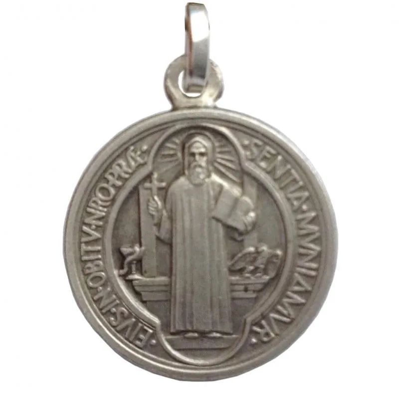 MEDAGLIA DI SAN BENEDETTO IN ARGENTO MASSICCIO 925