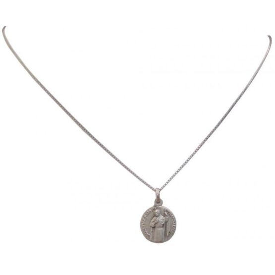 SAINT JUDE THADDEUS THE APOSTLE 925 STERLING SILVER MEDAL + CHAIN