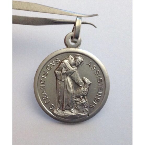MEDAGLIETTA " SAN FRANCESCO D'ASSISI " IN ARGENTO MASSICCIO 925 - immagine 2