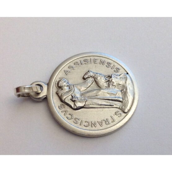 MEDAGLIETTA " SAN FRANCESCO D'ASSISI " IN ARGENTO MASSICCIO 925 - immagine 3