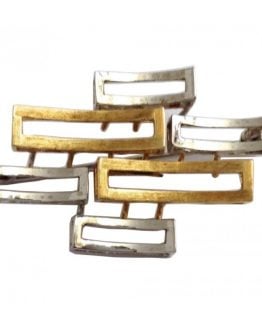 14 SOLID YELLOW AND WHITE GOLD BROOCH
