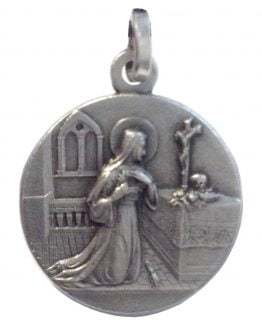 Medaglia di Santa Rita da Cascia in Argento 925
