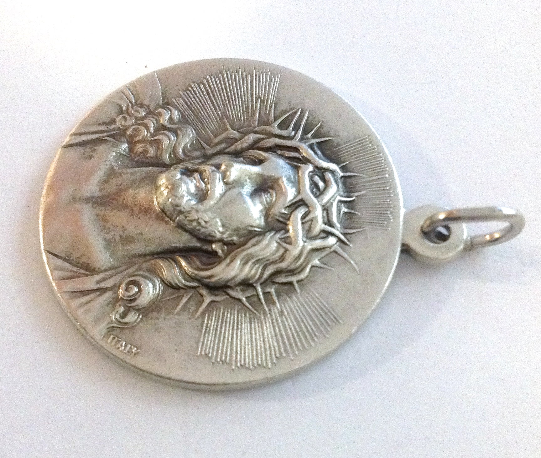 MEDAGLIA DEL SANTO VOLTO DI CRISTO " ECCE HOMO "- REALIZZATA IN ALTO RILIEVO - immagine 3