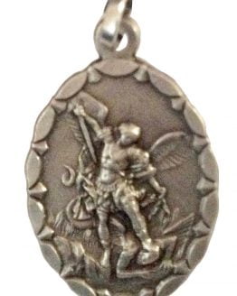 Medaglia di San Michele Ovale Argento 925