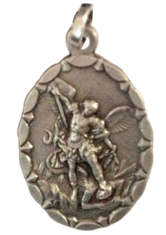 925 STERLING SILVER OVAL SHAPE SAINT MICHAEL THE ARCHANGEL MEDA
