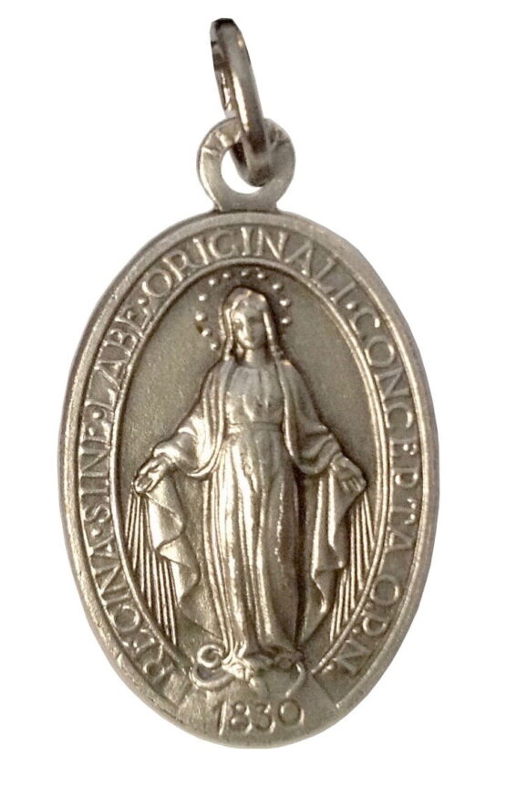THE MIRACULOUS MEDAL IN BRASS-SILVER PLATED