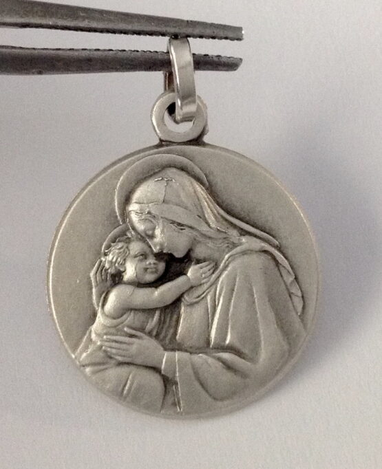 925 STERLING SILVER MADONNA WITH JESUS CHILD MEDAL - Image 2