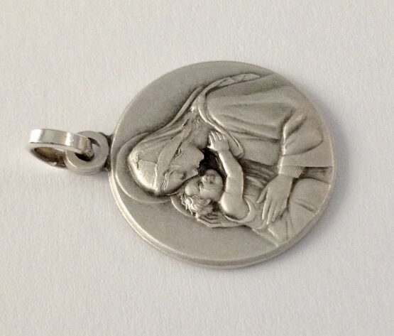 925 STERLING SILVER MADONNA WITH JESUS CHILD MEDAL - Image 3
