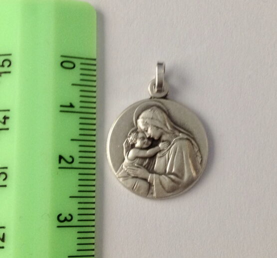 925 STERLING SILVER MADONNA WITH JESUS CHILD MEDAL - Image 4