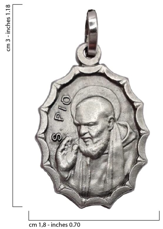 925 STERLING SILVER SAINT PIO OF PIETRELCINA OVAL MEDAL - Image 2