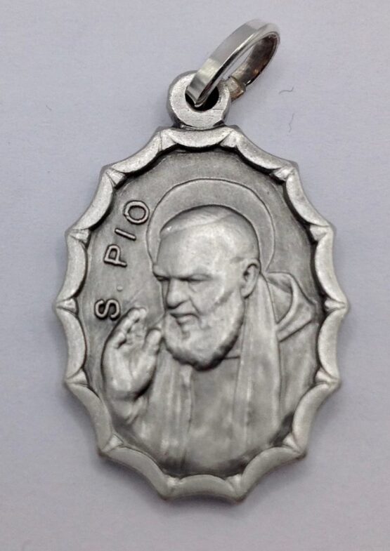 925 STERLING SILVER SAINT PIO OF PIETRELCINA OVAL MEDAL - Image 4