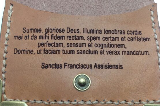 CARD AND DOCUMENT HOLDER (MAN - WOMAN) WITH TAO CROSS - MADE OF REAL LEATHER - ARTISAN PRODUCTION - Image 2