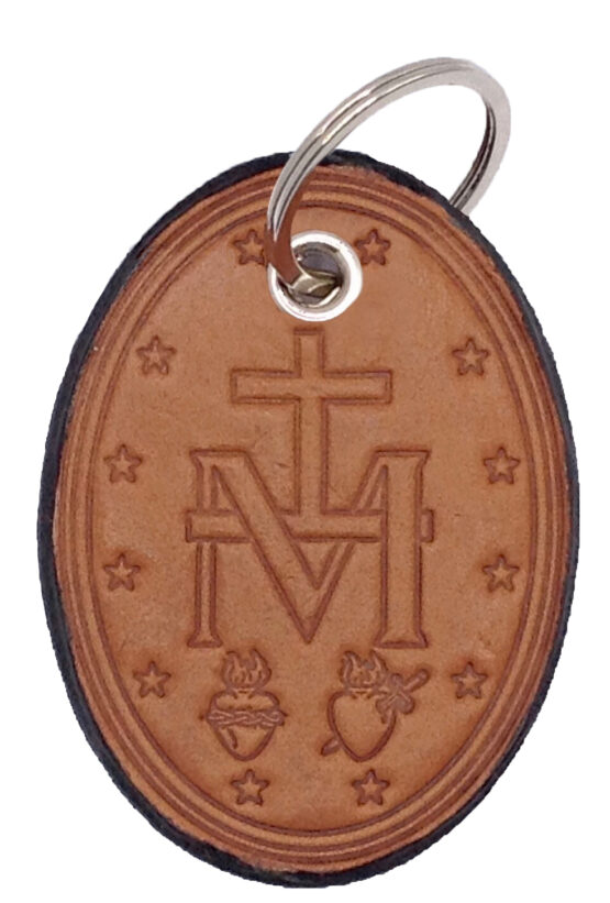 KEY RING OF THE MIRACULOUS MEDAL - 100% MADE OF REAL LEATHER - ARTISAN PRODUCTION - 100% MADE IN ITALY - Image 6
