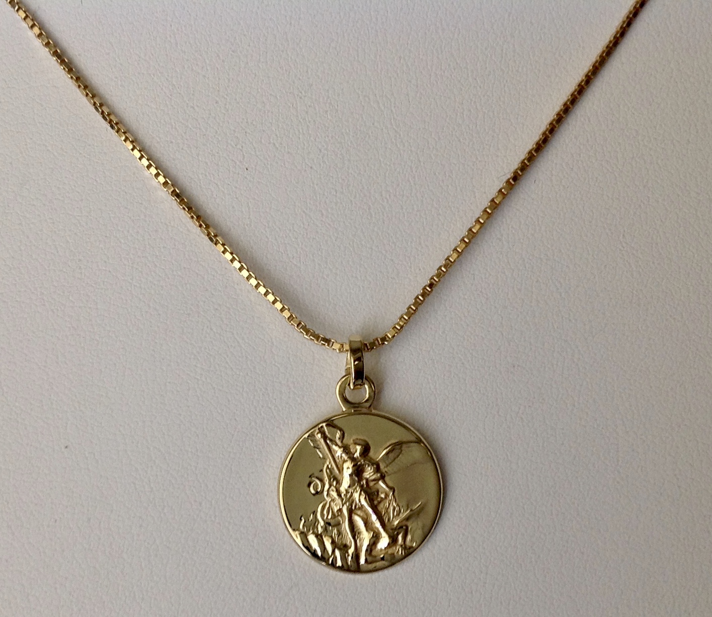 VASSAGO Archangel Saint Michael/St Cyprian Necklace St Michael Pendant Archangel Medallion Necklace Patron Protection Amulet Medal Jewelry Gifts For Men Women, Stainless Steel, No Gemstone
