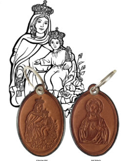 SCAPULAR KEY RING - MADONNA OF MOUNT CARMEL / SACRED HEART OF JESUS - 100% MADE IN ITALY