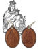 PORTACHIAVI SCAPOLARE MADONNA DEL CARMELO / SACRO CUORE DI GESU' - VERO CUOIO