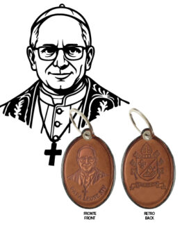 POPE LEO XIV° AND PAPA SEAL - GENUINE LEATHER KEYCHAIN