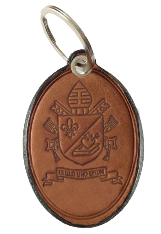 PORTACHIAVI DI PAPA LEONE XIV° E SIGILLO PAPALE - VERO CUOIO - immagine 3